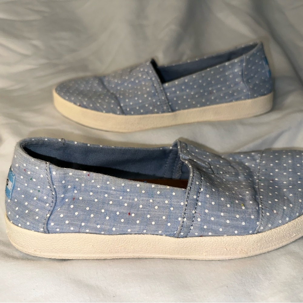 Toms Blue Polka Dot Sneakers